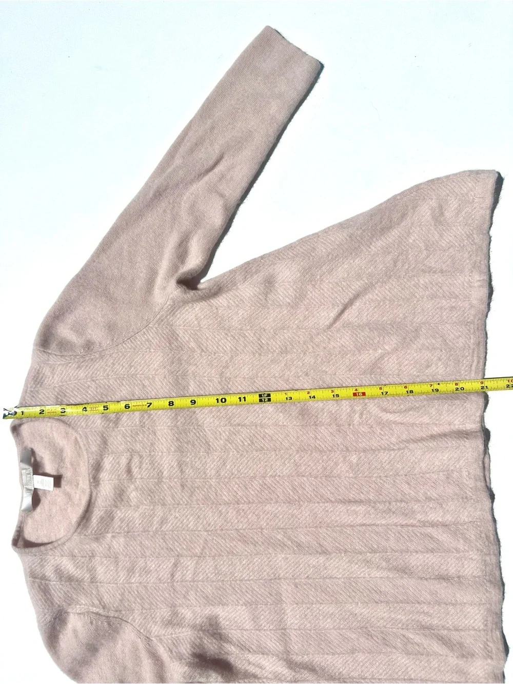 Nordstrom 100% Cashmere Brushed Soft Knit Crewneck Sweater, Light Blush Pink, XS